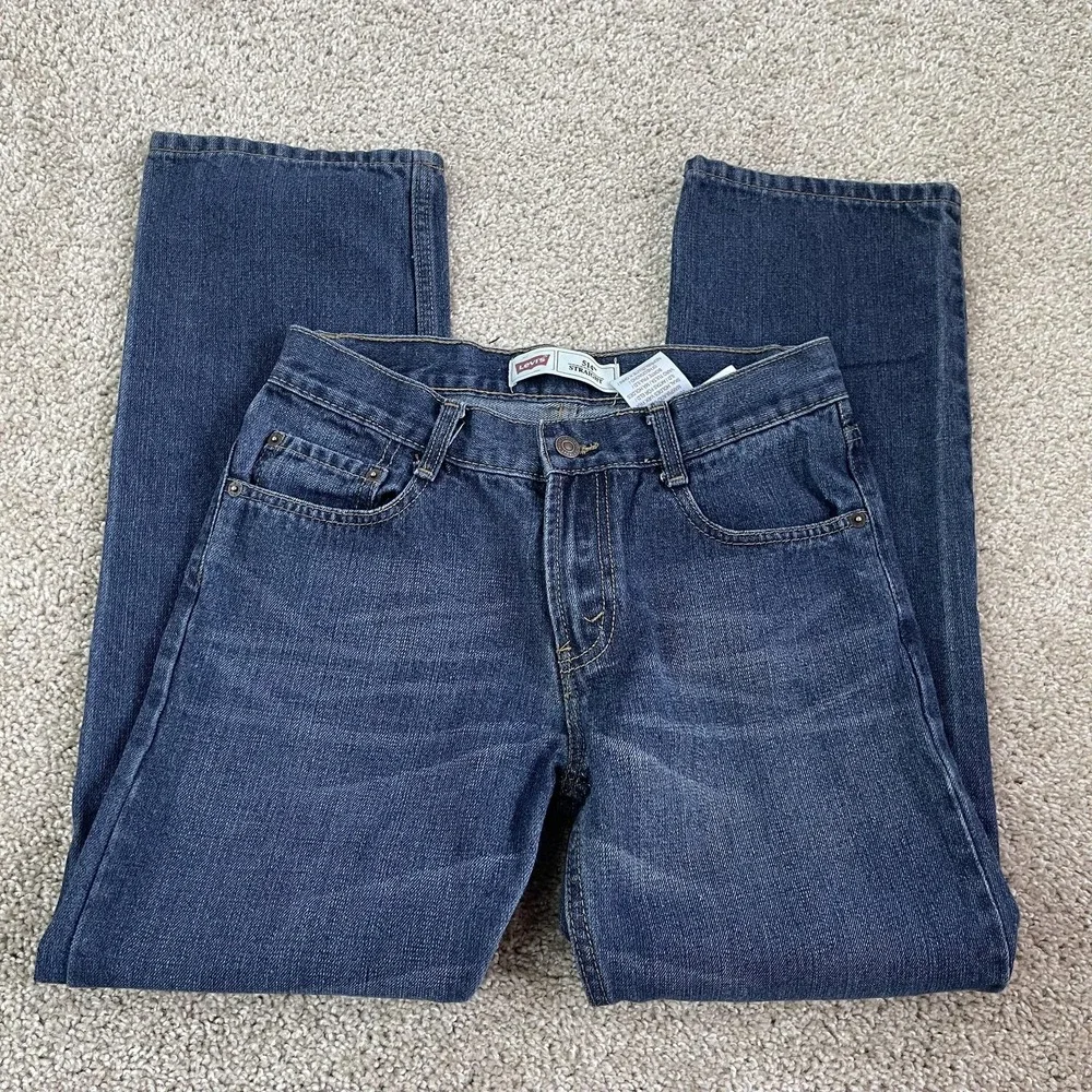 Levis 514 Jeans Boys 16 Regular 28x28 Blue Straight Denim Regular Fit Casual